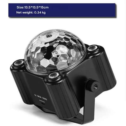 Black Sound Activated Disco Ball Party Light with Remote - RGB Strobe & UV Stage Lighting for Home Parties - Image 3