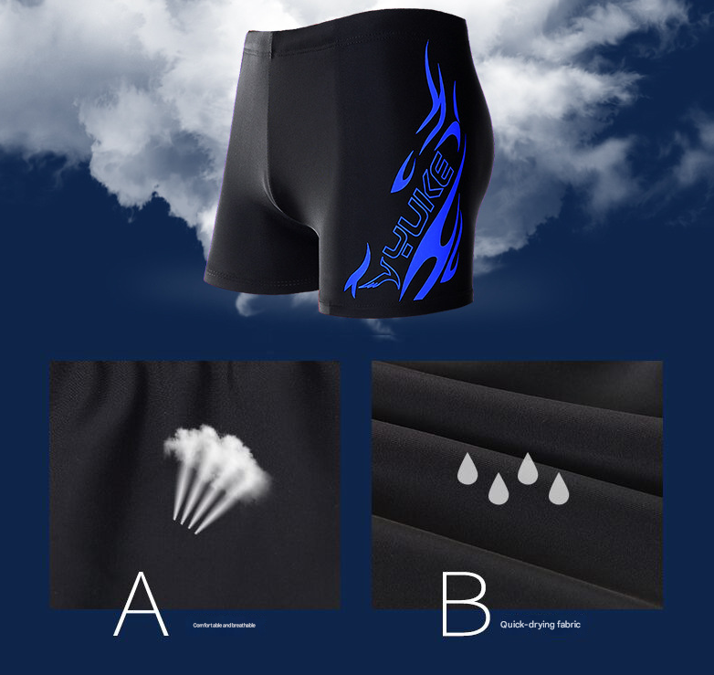 Silver Men's Athletic Swim Trunks and Cap Set with Dynamic Graphic Print(4XL) - Image 3