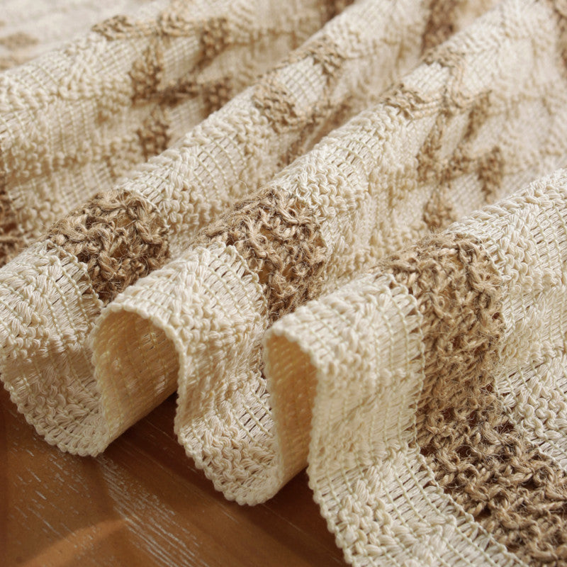 2-PCS White Bohemian Woven Table Runner with Tassels - Rustic Farmhouse Decor for Dining & Coffee Tables - Image 4