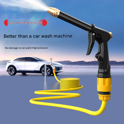 Yellow High-Pressure Car Wash Foam Gun & Hose Set - Adjustable Nozzle for Cleaning, Gardening & Pet Washing(5m) - Image 2