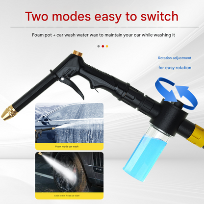 Yellow High-Pressure Car Wash Foam Gun & Hose Set - Adjustable Nozzle for Cleaning, Gardening & Pet Washing(5m) - Image 3