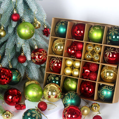 Navy blue and white 44-Piece Assorted Christmas Baubles Set with Elegant Designs in Wooden Gift Box - 3-6cm Decorative Ornaments for Tree, Home & Holiday Display - Image 4