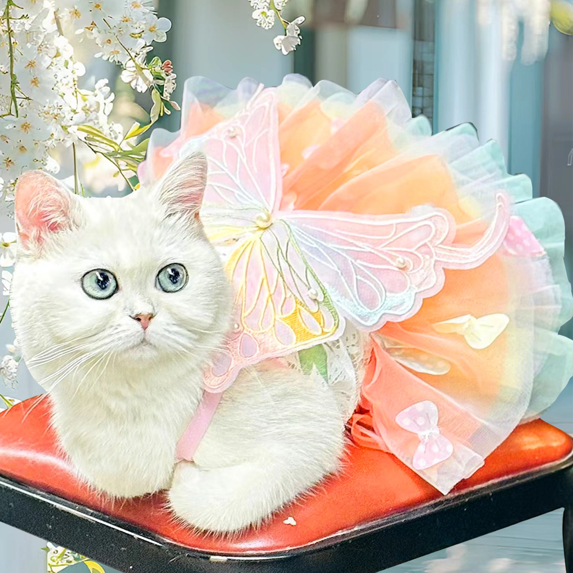 Butterfly Tutu Dress for Dogs & Cats - Summer Pet Princess Gown with Lace Wings and Layered Tulle Skirt(3XL) - Image 3