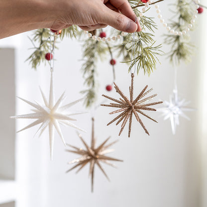 5-PCS Transparent New Christmas Ornament - Starburst Hanging Decor for Tree and Holiday Display - Image 2