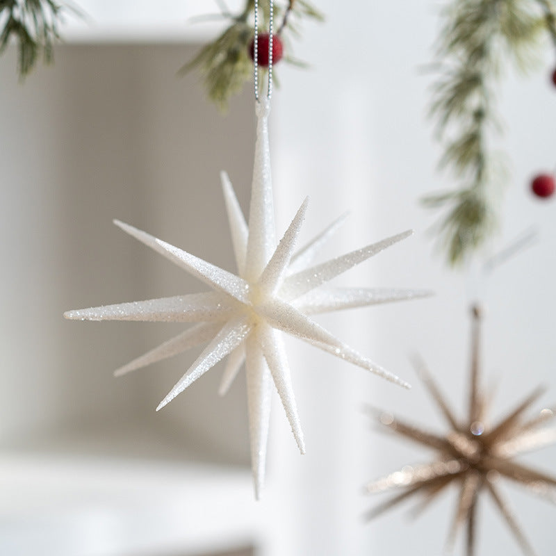 5-PCS Transparent New Christmas Ornament - Starburst Hanging Decor for Tree and Holiday Display - Image 4