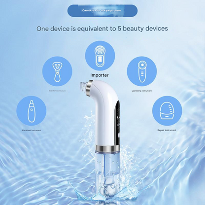 White Hydro-Dermabrasion Blackhead Remover Vacuum - Rechargeable Pore Cleanser & Oxygen Infusion Device - Image 2