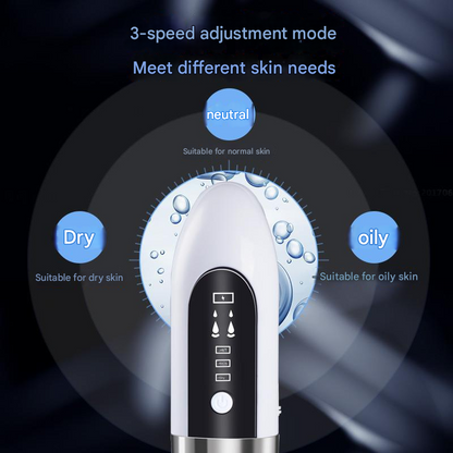 White Hydro-Dermabrasion Blackhead Remover Vacuum - Rechargeable Pore Cleanser & Oxygen Infusion Device - Image 3