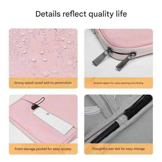 Green 360° Protective Laptop & Tablet Sleeve with Accessory Organizer - Water-Repellent Carrying Case - Image 3