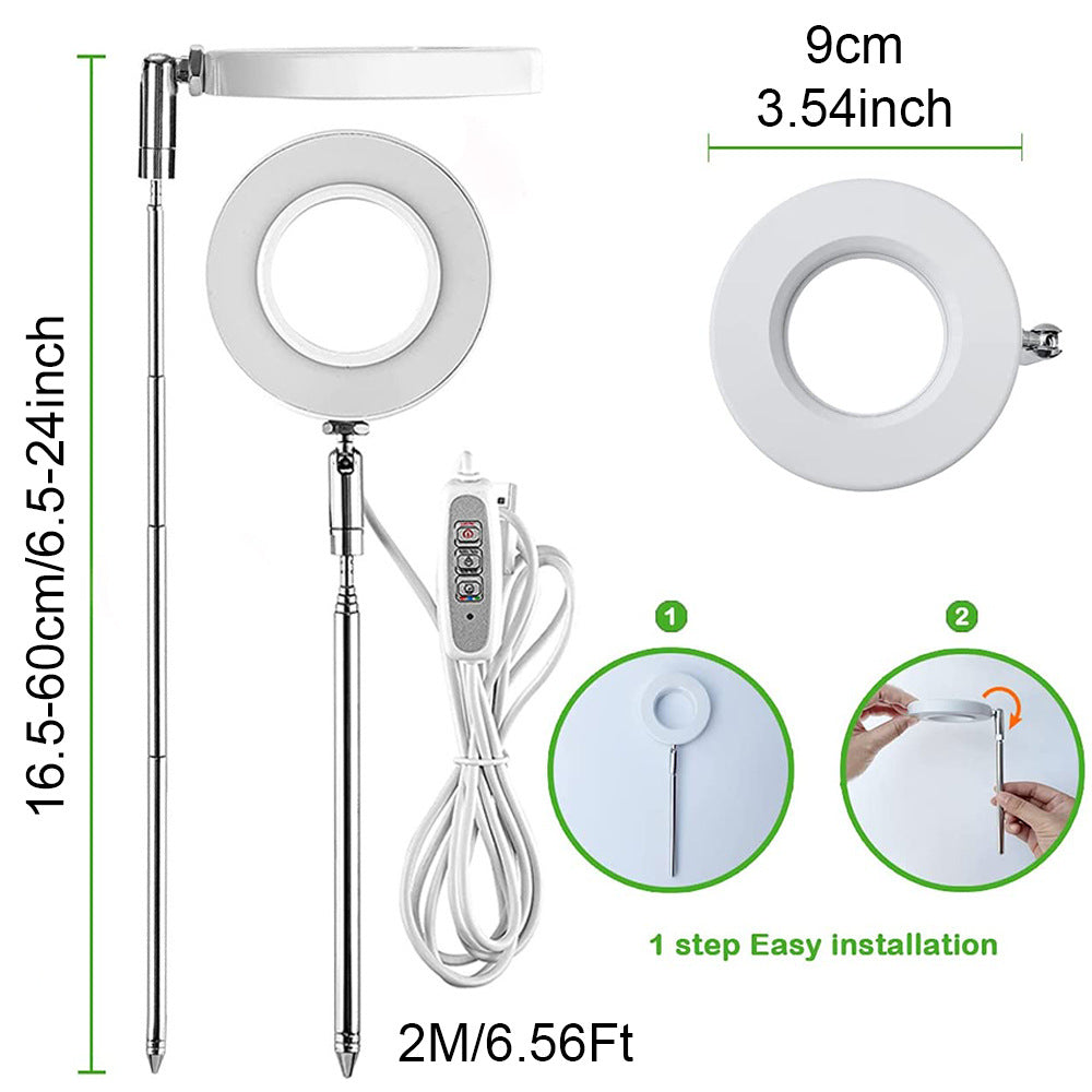 White Full Spectrum LED Grow Light with Telescopic Stake for Indoor Plants - Image 4