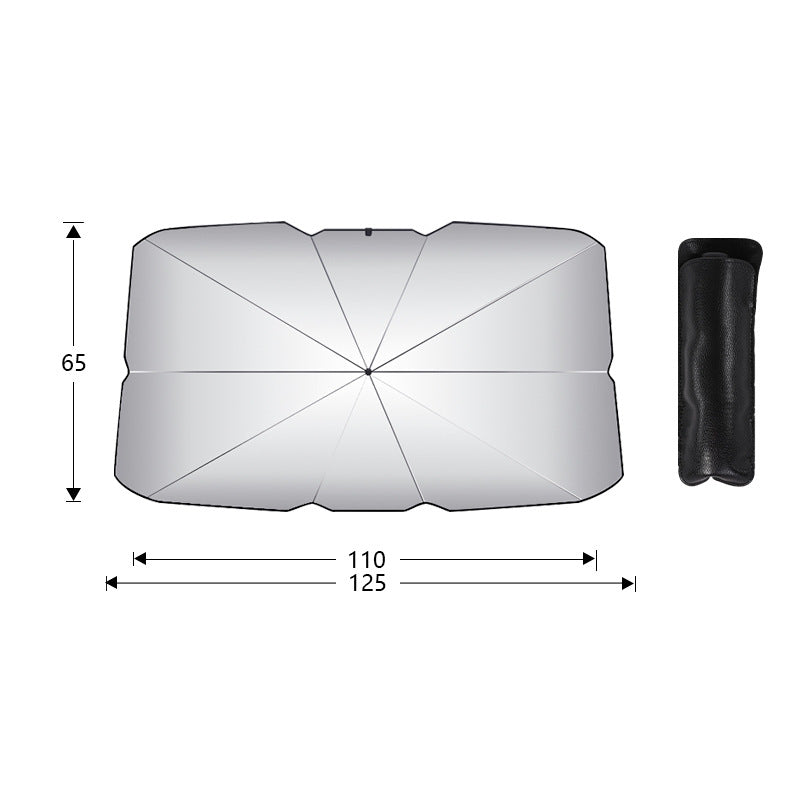 Small size Foldable Car Windshield Sun Shade Umbrella - Ultimate UV & Heat Blocker for Interior Protection