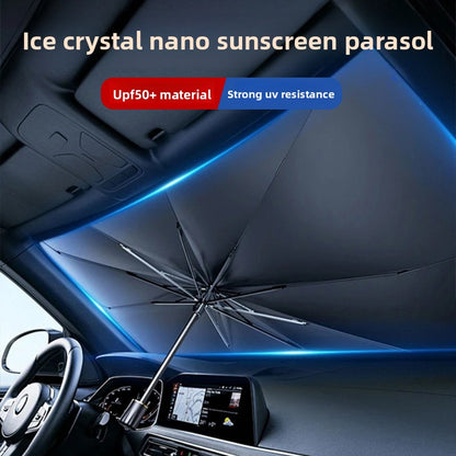 Small size Foldable Car Windshield Sun Shade Umbrella - Ultimate UV & Heat Blocker for Interior Protection - Image 2