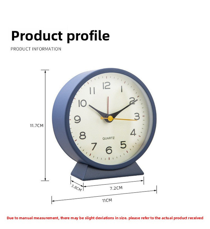 Orange Minimalist Silent Alarm Clock with Night Light - Non-Ticking Analogue Bedside & Desk Clock - Image 5