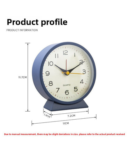 Military green Minimalist Silent Alarm Clock with Night Light - Non-Ticking Analogue Bedside & Desk Clock - Image 5