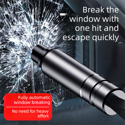 Silver 2-in-1 Emergency Car Escape Tool - Spring-Loaded Window Breaker & Seatbelt Cutter - Image 2