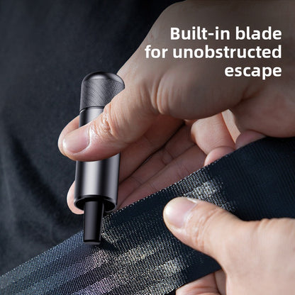 Silver 2-in-1 Emergency Car Escape Tool - Spring-Loaded Window Breaker & Seatbelt Cutter - Image 3