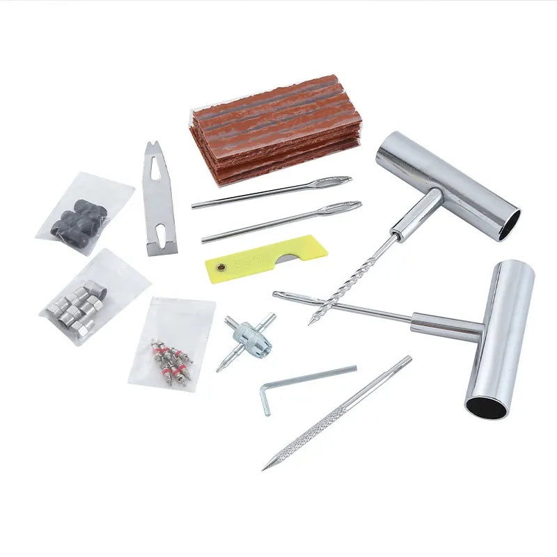 A 58-piece set Blue Heavy-Duty Tubeless Tyre Repair Kit - Emergency Puncture Plug Set for Cars, Motorcycles & ATVs - Image 4