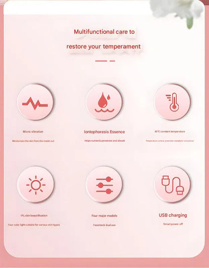 Multi-Functional Neck & Face Beauty Massager - Constant Heat, Ion Infusion & Sonic Vibration(gold) - Image 4