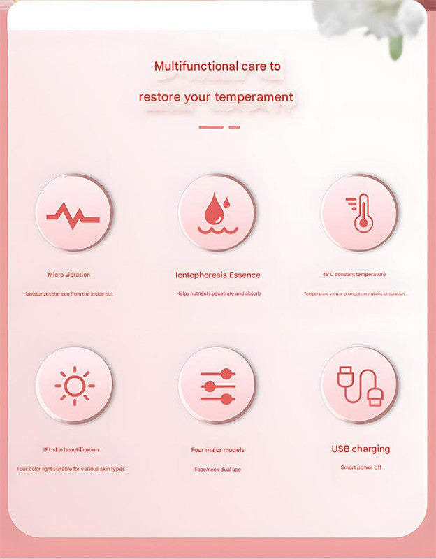 Multi-Functional Neck & Face Beauty Massager - Constant Heat, Ion Infusion & Sonic Vibration(white) - Image 4