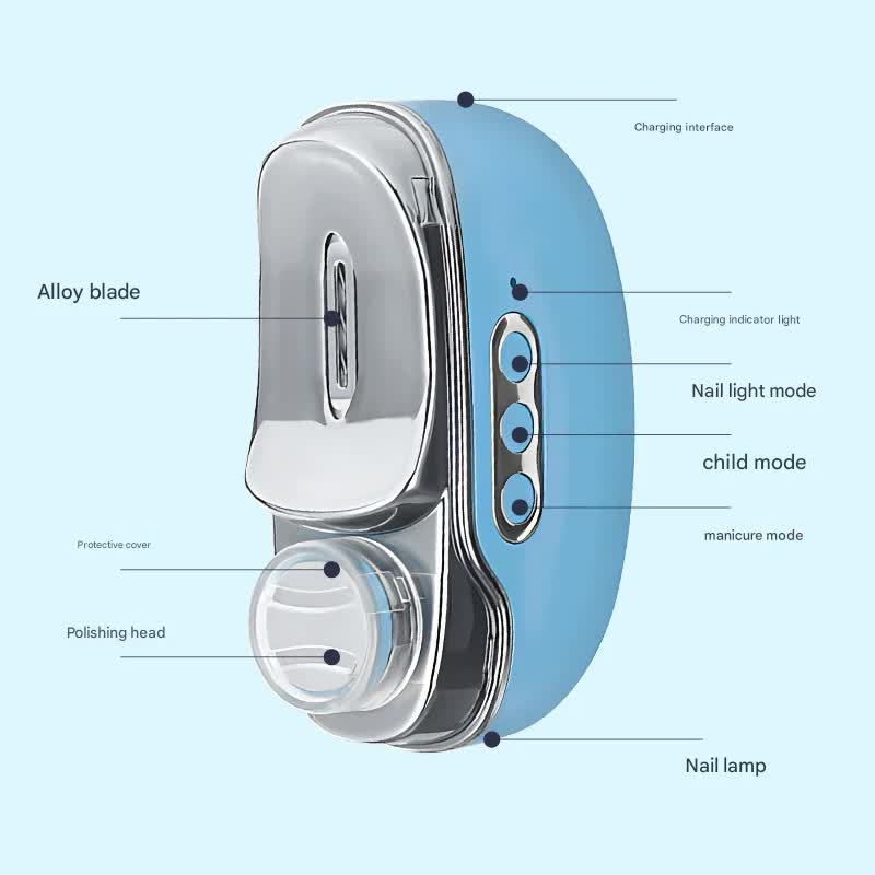 4-in-1 Electric Nail Care Device - Clipper, Grinder, Polisher & UV Sterilizer with Multiple Modes(red) - Image 3