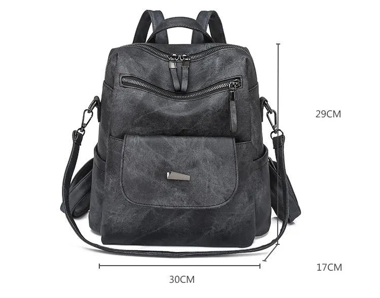 Stylish Women's PU Leather Backpack - Versatile Shoulder Bag with Multiple Pockets(Brown) - Image 2