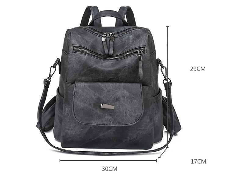 Stylish Women's PU Leather Backpack - Versatile Shoulder Bag with Multiple Pockets(Blue) - Image 2