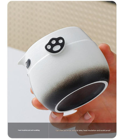Adorable Panda Design Ceramic Tea Infuser Mug Set - 310ml Travel Crackle Glaze Cup with Lid & Strainer(black) - Image 4
