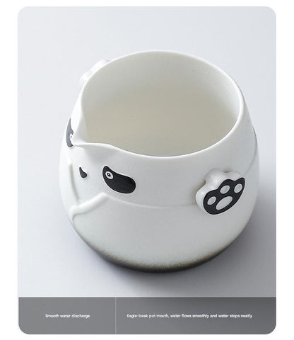 Adorable Panda Design Ceramic Tea Infuser Mug Set - 310ml Travel Crackle Glaze Cup with Lid & Strainer(blue) - Image 3