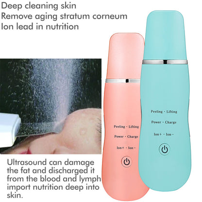 Ultrasonic Skin Scrubber - Deep Cleansing, Peeling, Lifting & Ion Infusion Facial Spatula(white) - Image 2