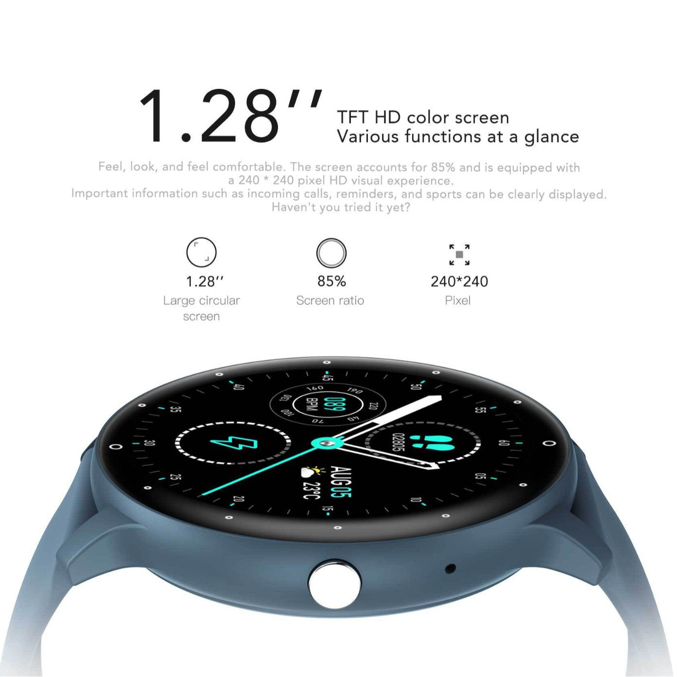 Feature-Rich Smartwatch: 1.28 HD Display  Bluetooth Calling Extensive Sports Tracking (pink)" - Image 2
