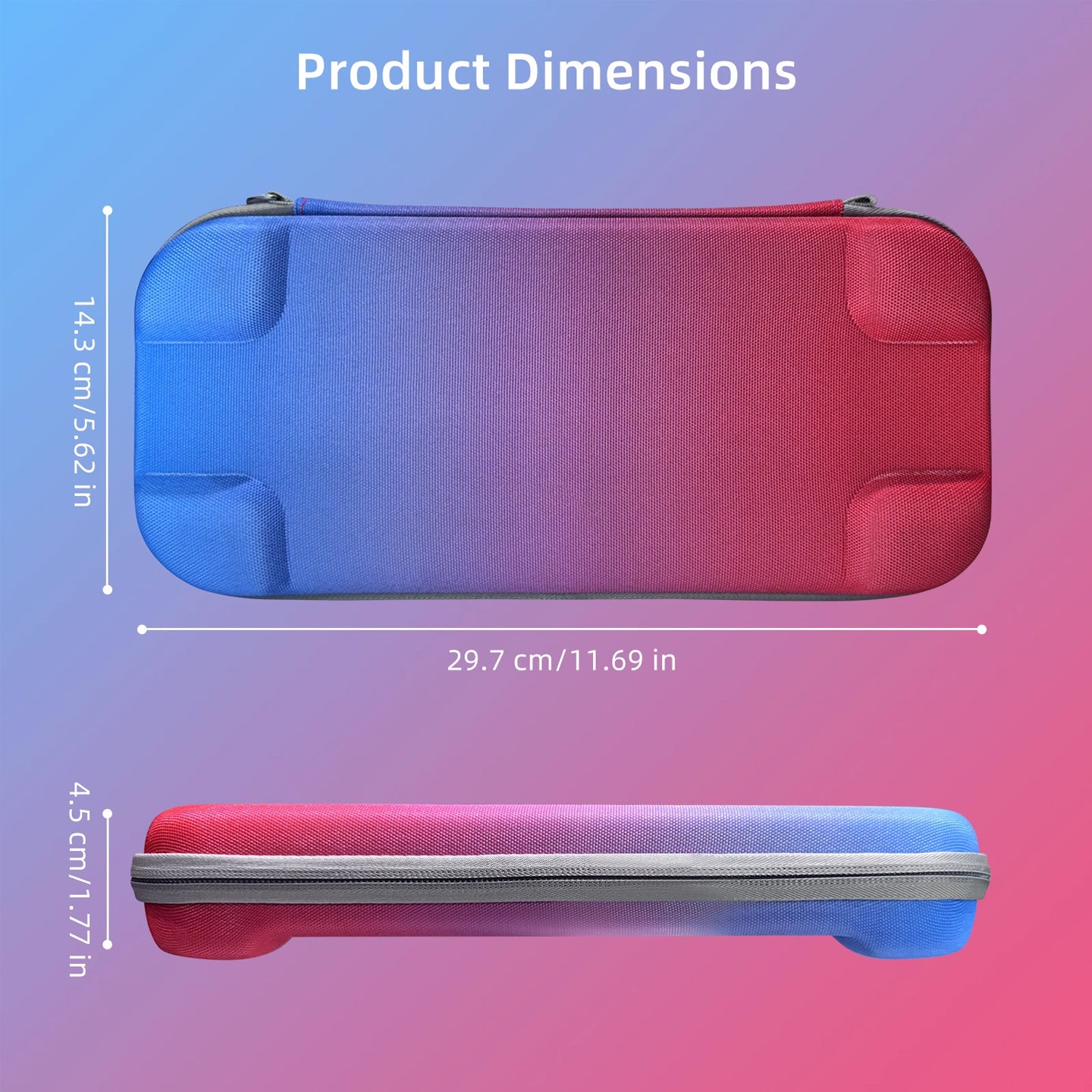 Portable Hard Shell Travel Case for Nintendo Switch/Switch Lite/OLED - Game Card Slots & Accessory Pocket(Gradient gray and white) - Image 2