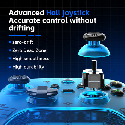 G6 Pro Wireless Gaming Controller - Hall Joysticks & Triggers, Multi-Platform, Six-Axis Gyro, Turbo & Macro(blue) - Image 4