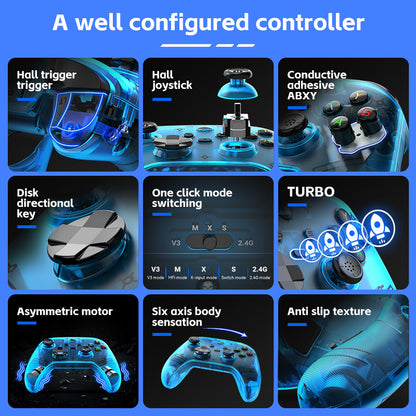 G6 Pro Wireless Gaming Controller - Hall Joysticks & Triggers, Multi-Platform, Six-Axis Gyro, Turbo & Macro(yellow) - Image 2
