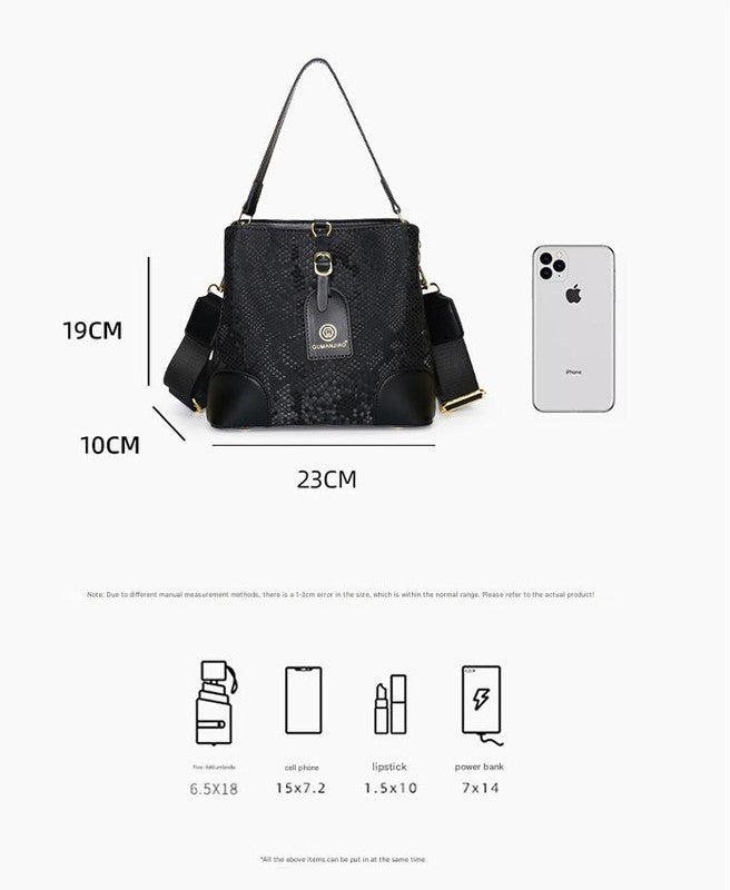 Elegant Textured Bucket Bag - Versatile Shoulder, Handheld & Crossbody Design(red) - Image 3