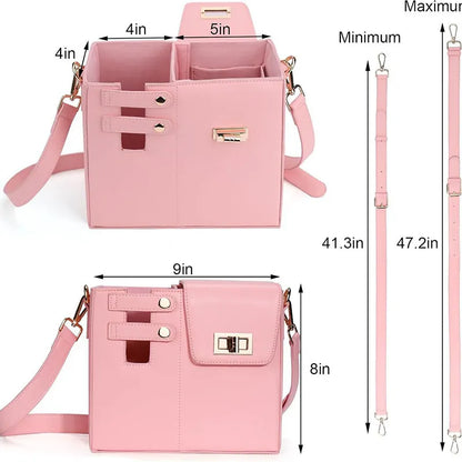 Chic PU Leather Crossbody Bag with Tumbler Holder - Multi-Compartment, Adjustable Strap,Does not include thermos cup(brown) - Image 2