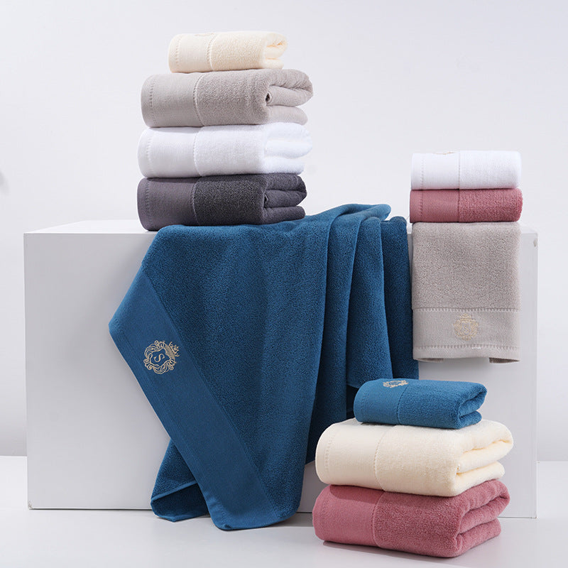 Premium Absorbent Cotton Towel Set - Soft Bath & Hand Towels with Double-Sided Plush(white) - Image 3