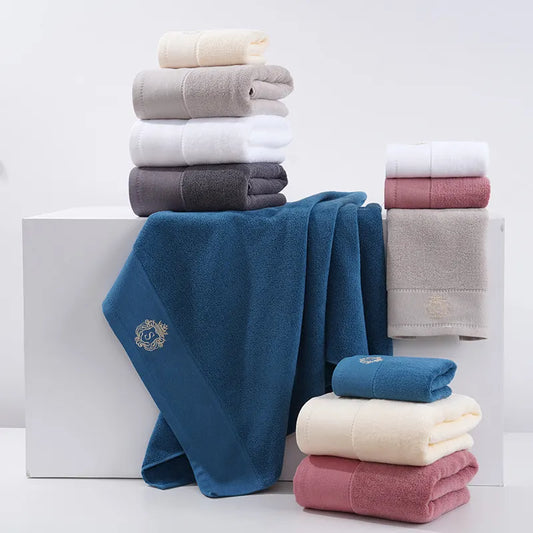 Premium Absorbent Cotton Towel Set - Soft Bath & Hand Towels with Double-Sided Plush(dark grey) - Image 3