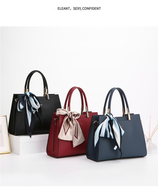 Fashionable Synthetic Leather Crossbody Bag with Detachable Scarf - Multiple Compartments for Daily Essentials(Wine Red) - Image 3