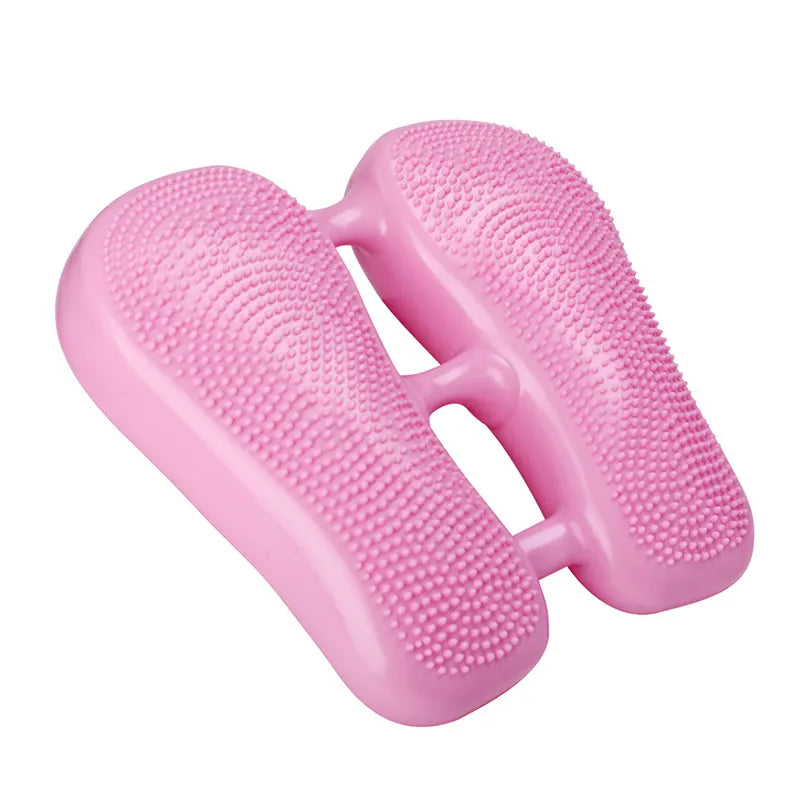 Dual-Side Textured Fitness Balance Board - Core Strengthener with Anti-Slip Massage Surface(pink)