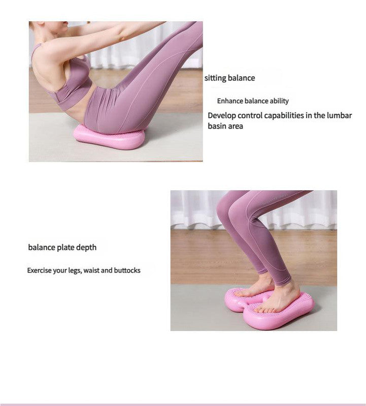 Dual-Side Textured Fitness Balance Board - Core Strengthener with Anti-Slip Massage Surface(blue) - Image 5