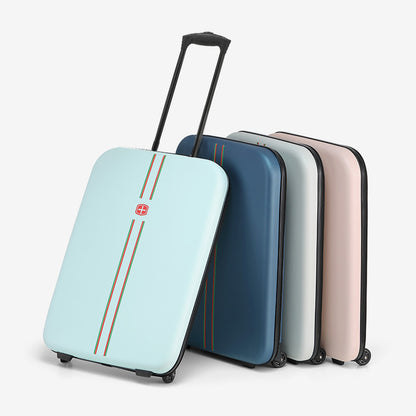 Compact Expandable Foldable Luggage - Reinforced Alloy Handle & Silent Wheels(dark blue) - Image 2