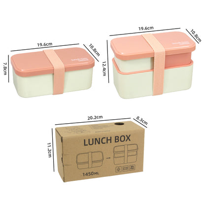 Eco - Friendly Lunch Box - Portable with Compartments(pink)