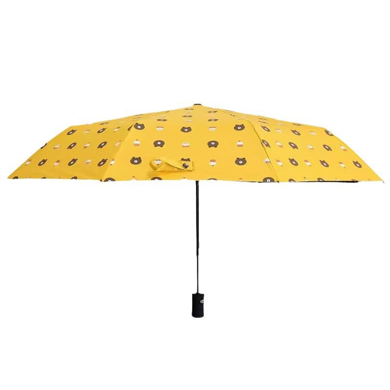 Auto Open/Close 8-Rib Sun & Rain Umbrella - 98cm UV Protection Canopy(pink) - Image 2