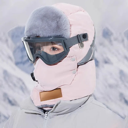 Anti-Fog Thermal Cycling hat - Reflective Safety & Voice Amplification(pink)