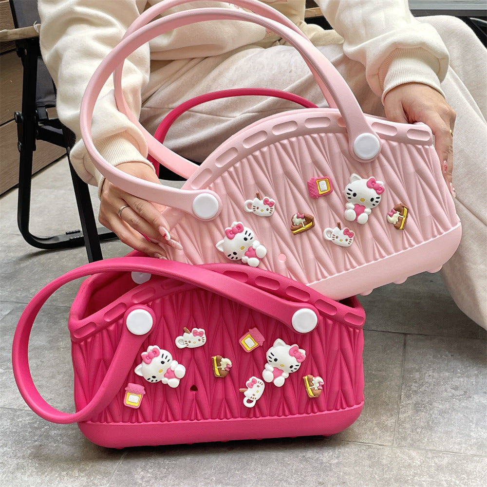 Stylish Handbag - Spacious with Decorative Elements(light green) - Image 3