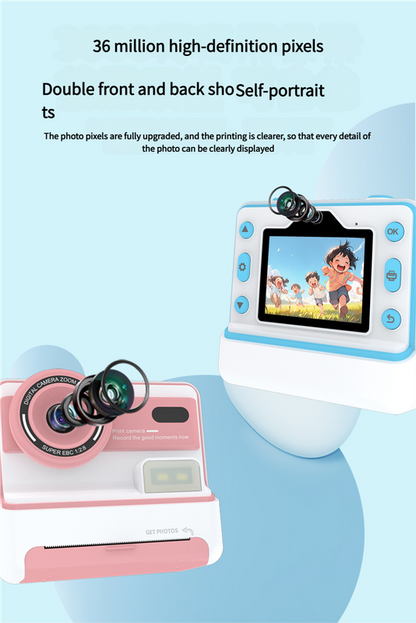 Kids Instant Print Camera - Creative Drawing & Photo Fun with Thermal Printing(Pink+64GB memory card) - Image 4