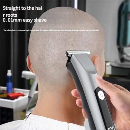 Professional Steel Hair Clipper - Low Noise Motor with 3 Guard Combs & Type-C Charging(blue) - Image 3