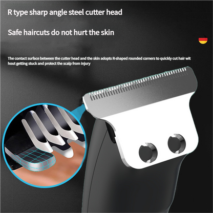 Professional Steel Hair Clipper - Low Noise Motor with 3 Guard Combs & Type-C Charging(blue) - Image 4