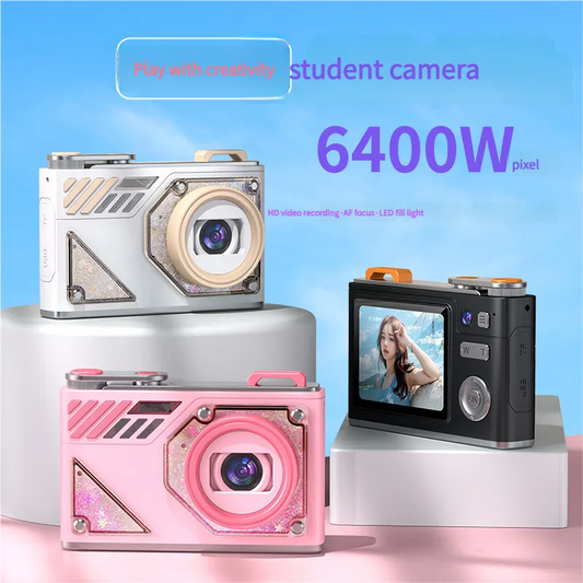 Glitter Sand Design 64MP HD Digital Camera with LED Fill Light & Auto Focus(white) - Image 2
