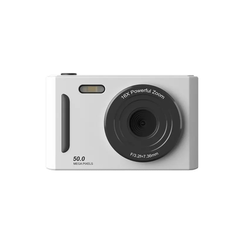 50MP HD Digital Camera with 8X Zoom & Dual Lens System(white)