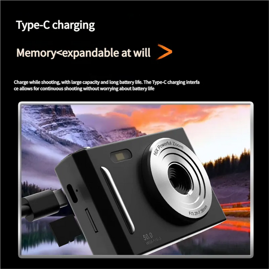 50MP HD Digital Camera with 8X Zoom & Dual Lens System(silvery) - Image 4